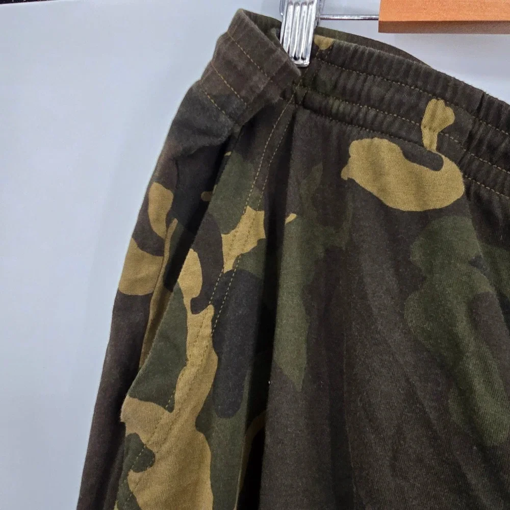J. Crew Knit Goods Mens XXL Slim Camo Jogger Pants Green Camouflage Drawstring